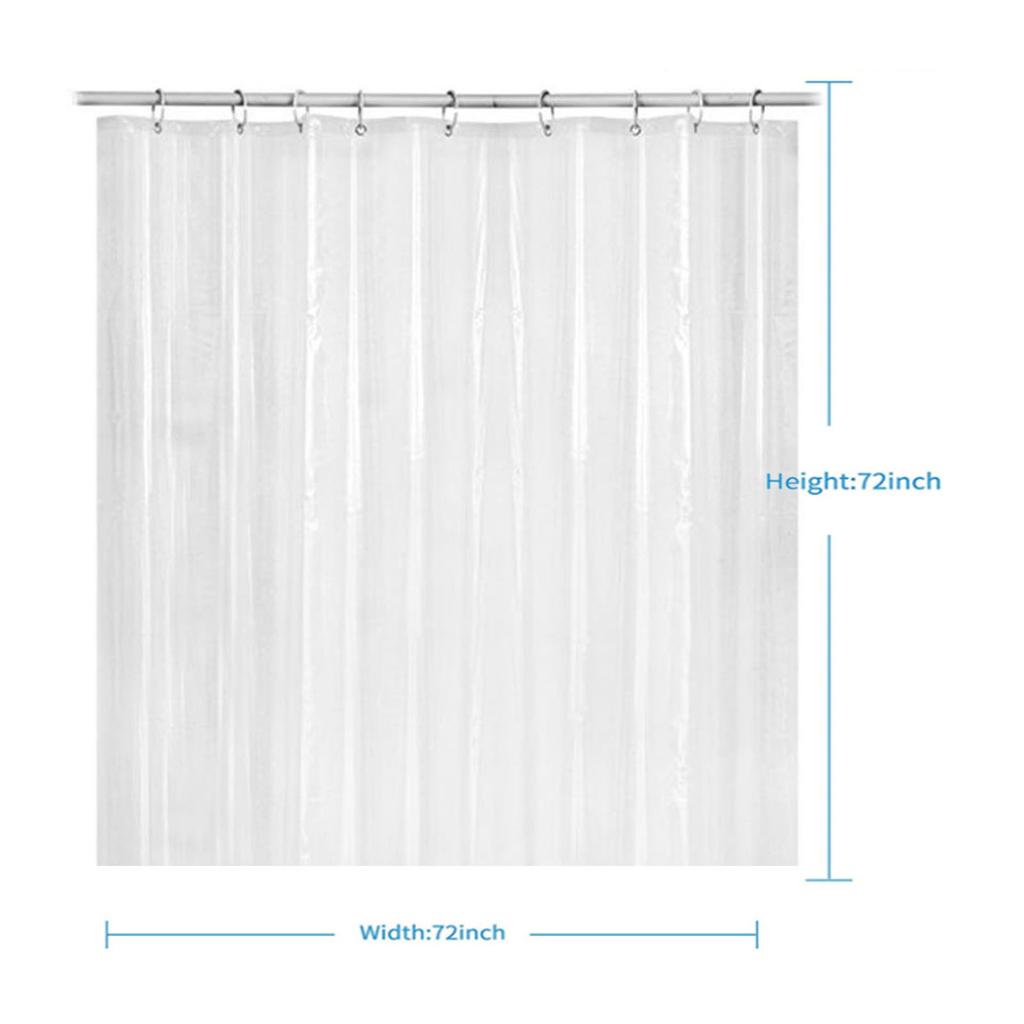 3G Shower Curtain With Heavy Duty Clear Stones And 8 Grommet Holes Waterproof Thick Bathroom Plastic Shower Curtains-Clear