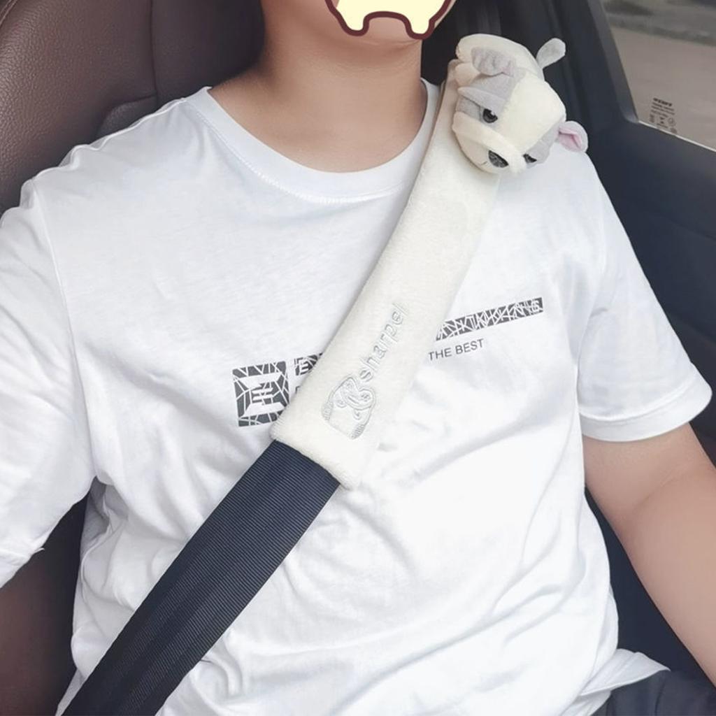 23cm Cute Cartoon Car Seat Belt Shoulder Pad Soft Plush Safety Belt Cushion Cover for Auto