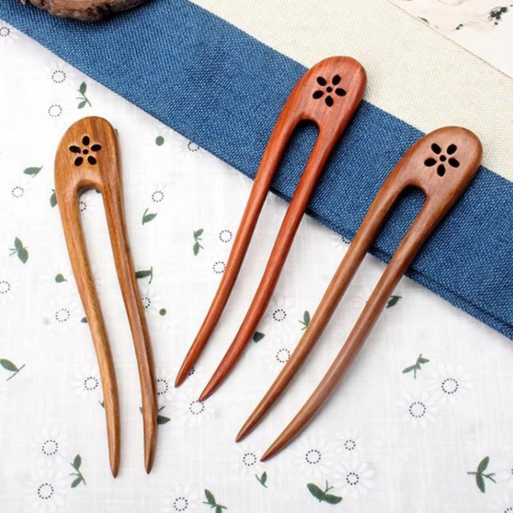 Chinese Style Wooden Hair Sticks Handmade Ponytail Hair Bun Maker Wood Hairpins and Clips  Girls