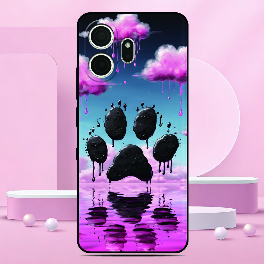 Colorful Pattern Phone Case For TCL NxtPaper 70 Pro 5G Painted TPU Black Back Cover Soft Silicone Funda Screen Protector Film