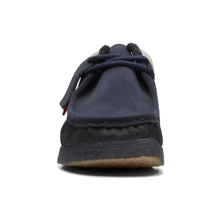 Clarks Wallabee Дуб Натуральная Кожа Круглый Носок Повседневная Обувь Мужские кроссовки Джинсово-Синий 261688437