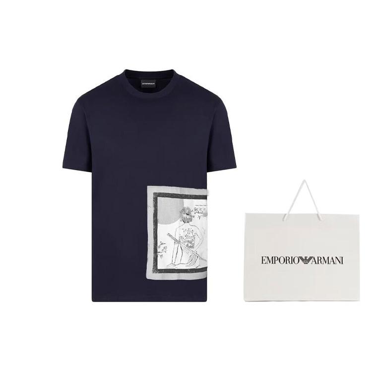 EMPORIO ARMANI EA SS24 T Shirt Men's Marine Blue 3D1T98-1JUVZ-0917