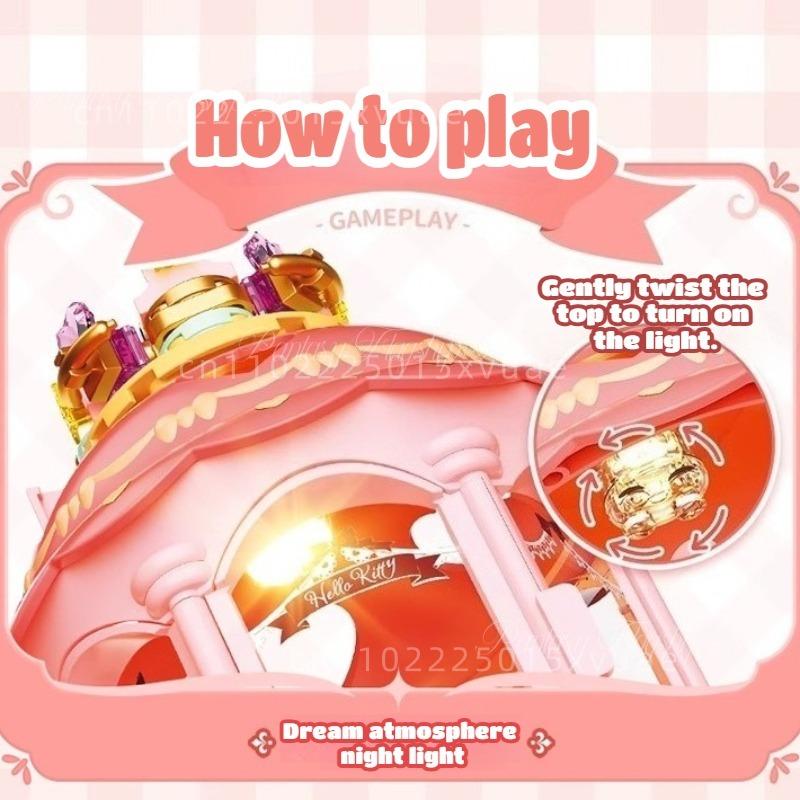 Building Blocks Light Shadow Dream Series Kuromi My Melody Assembled Model Toy Tabletop Light Ornaments Christmas Gifts