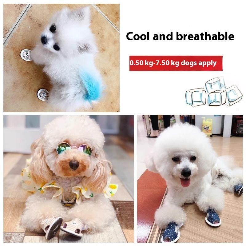 Товары для животных Дышащая обувь для маленьких собак летом, бахилы, защищающие от падения, грязные чехлы для ног для использования на открытом воздухе