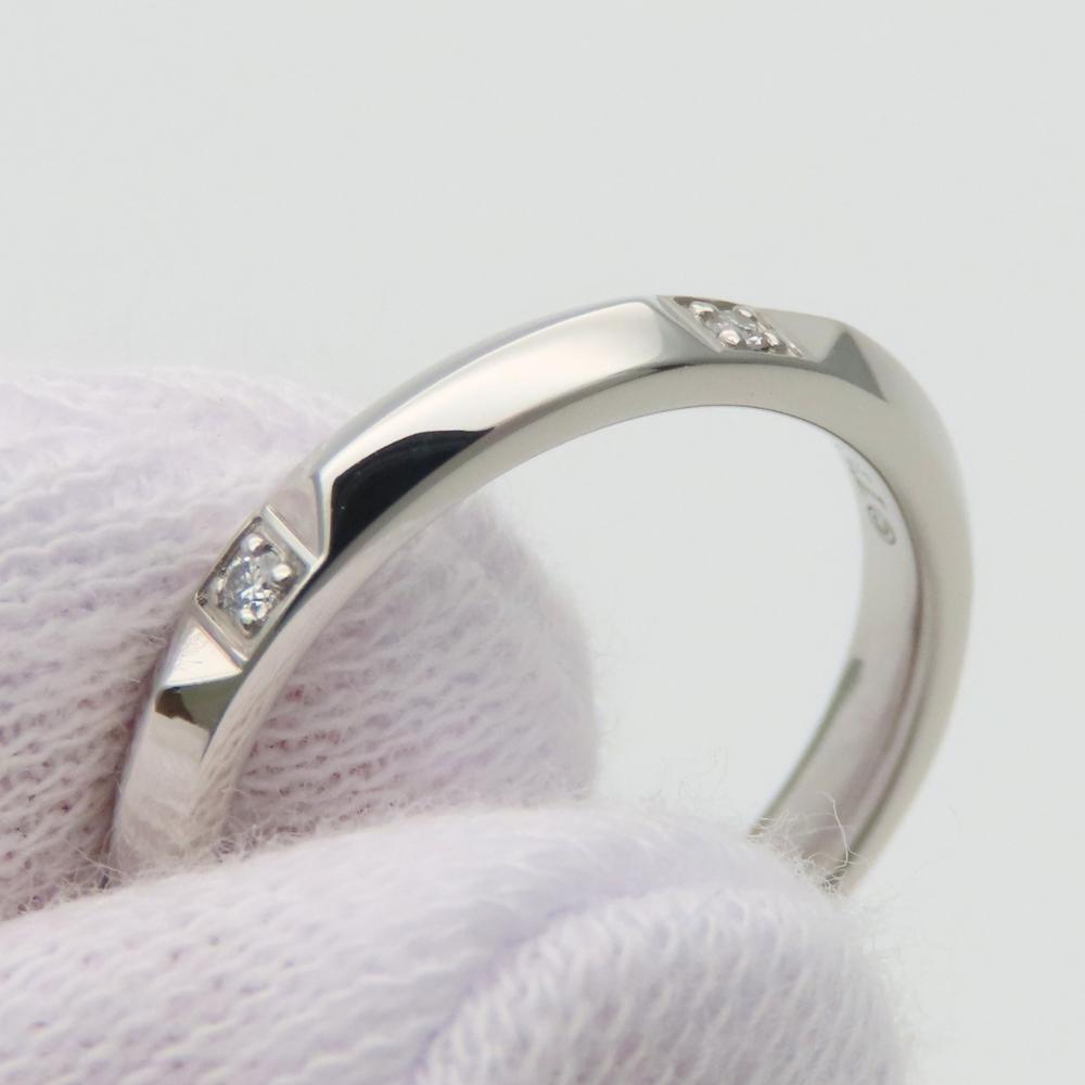 Б/У TIFFANY&Co. Кольцо True band EU#50 Платина Pt950/бриллиант 4.5г Платина 5PD