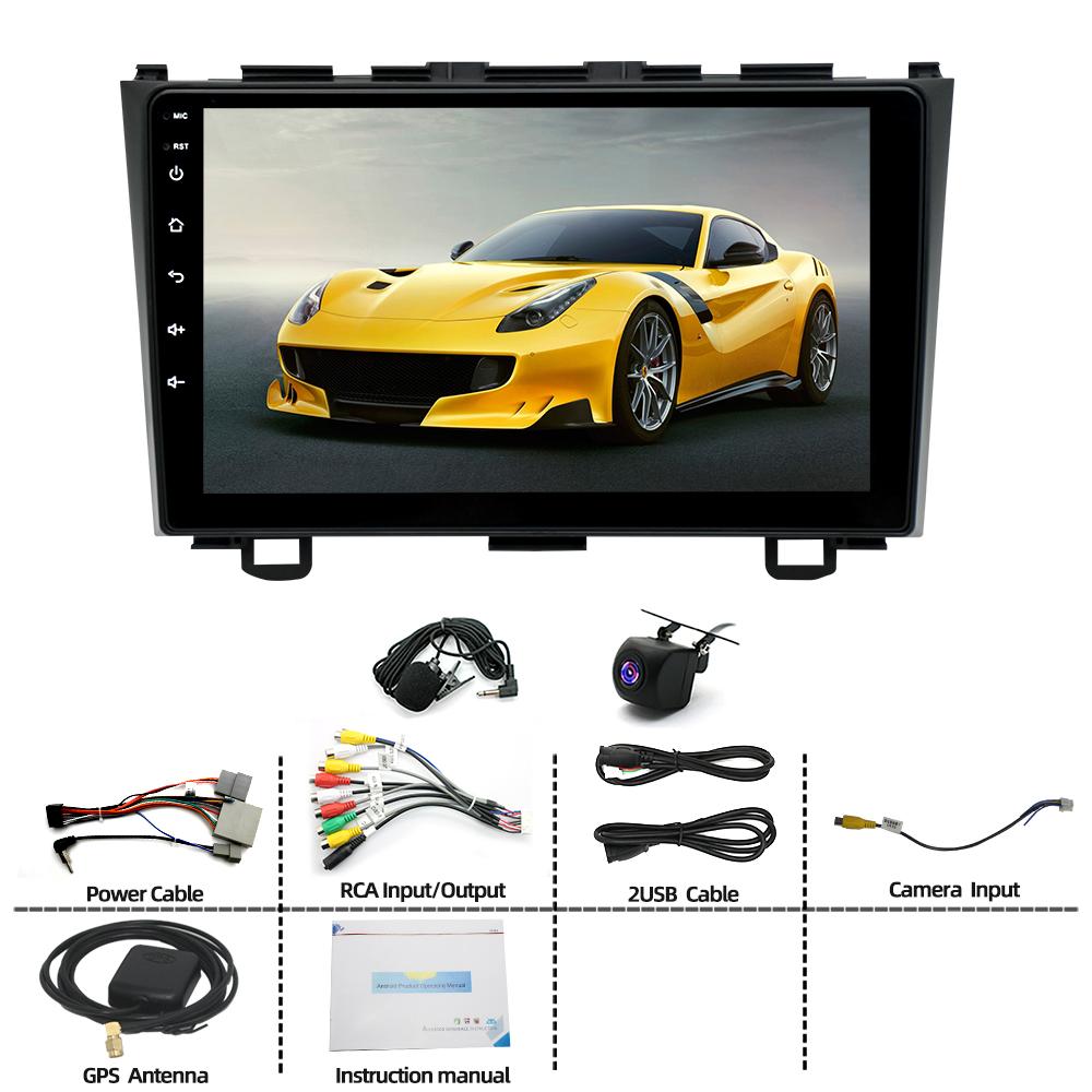 9-дюймовая автомобильная стереомагнитола с радио, Car-play, GPS-навигацией, совместимая с CRV 2007-2011, Android 14