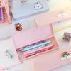 Candy Color Pencil Case Cute Cartoon Decor Pencil Case Kawaii  Portable Girl Stationery Storage Box  Kids School Supplies