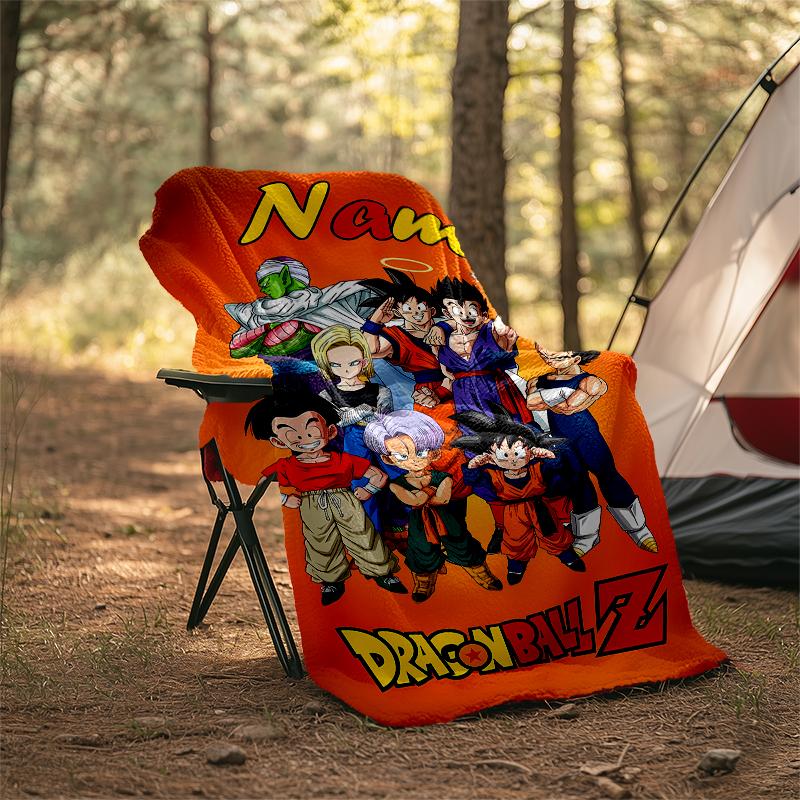 Personalized Custom Name Blanket - Dragon Ball Print Design,Blanket for Sofa,Bed,Travel,Camping - Soft and Warm, Great Gift