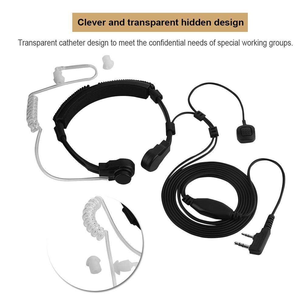 Наушники Throat Shock с выдвижным пальцем PTT Ear Airway Throat Wheat для BaoFeng UV5R BF888S