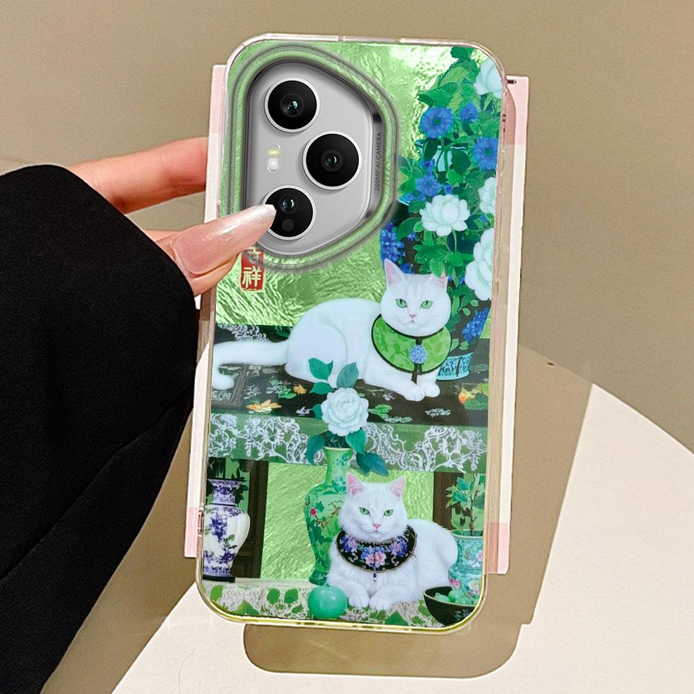 Cat Flower Vortex Pattern Phone Case for Honor 400 200 90 Smart Pro Magic7 6 5 70 Lite X9a X9c X9b X8b X8a X8c X7c X6c X6b Cover