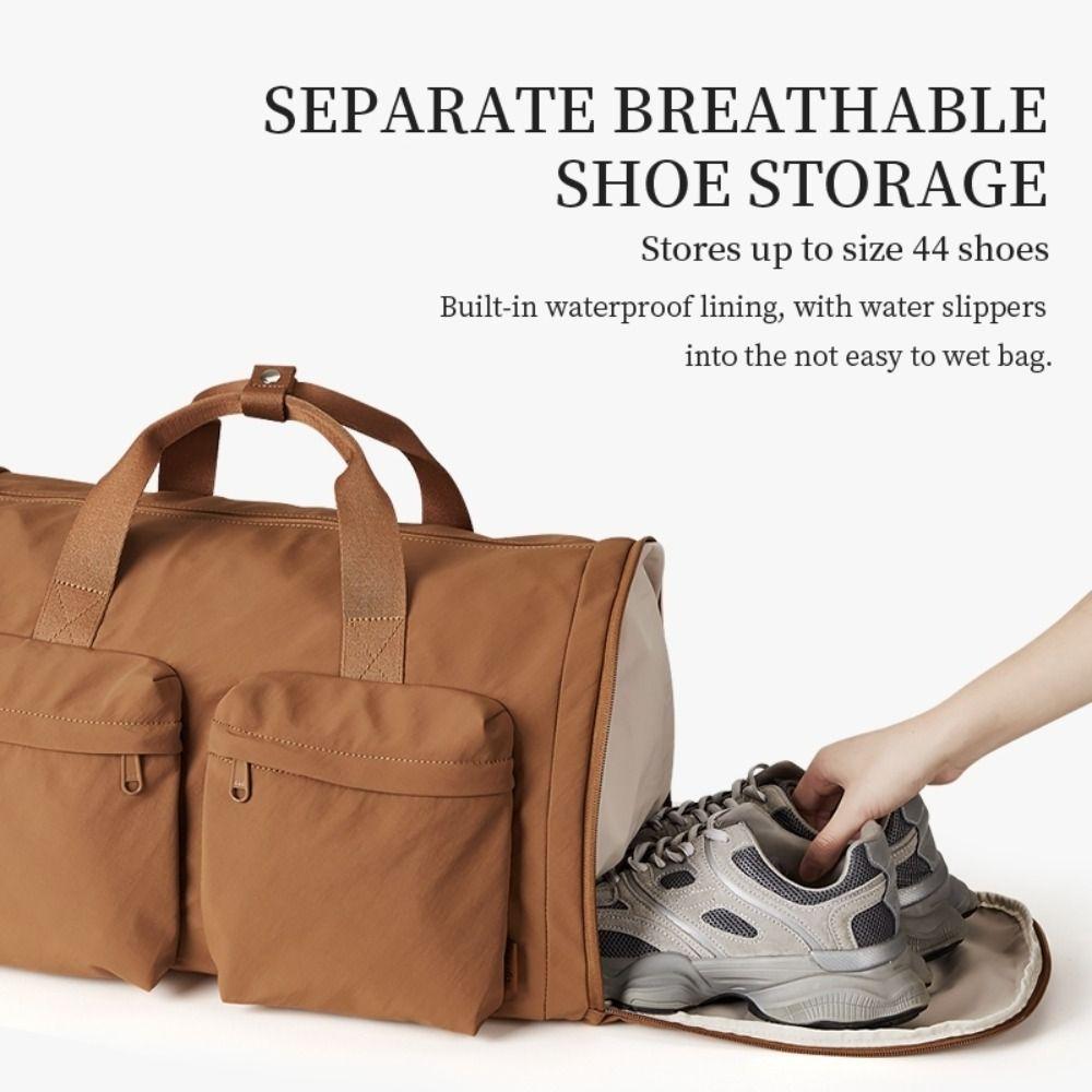 32L Foldable Travel Bag Large Capacity Waterproof Sport Bag Fitness Bag Dry-wet Separation Multiple Compartments Luggage Bag