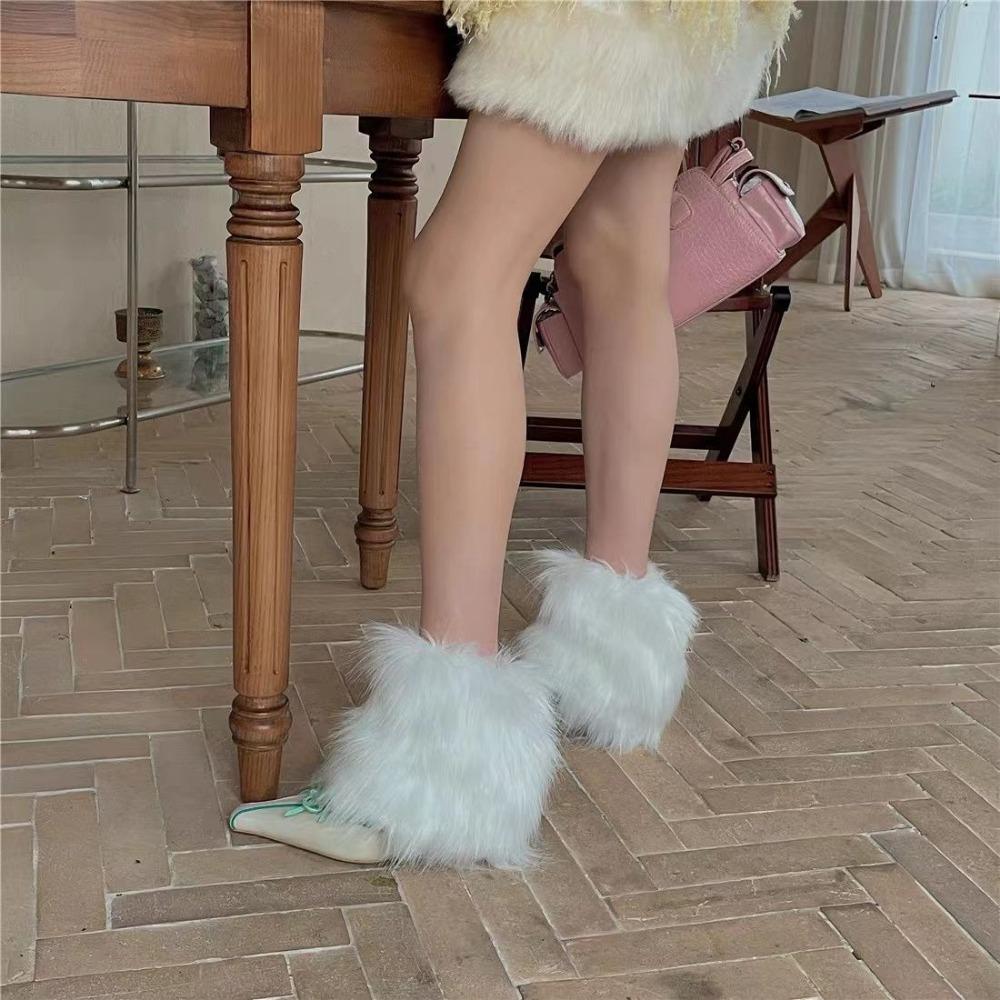 Женские гетры в стиле вестерн, ковбойские меховые гетры, коричневые ретро, носки из меха горячей девушки, длинные меховые носки для ботинок, теплые и стройнящие