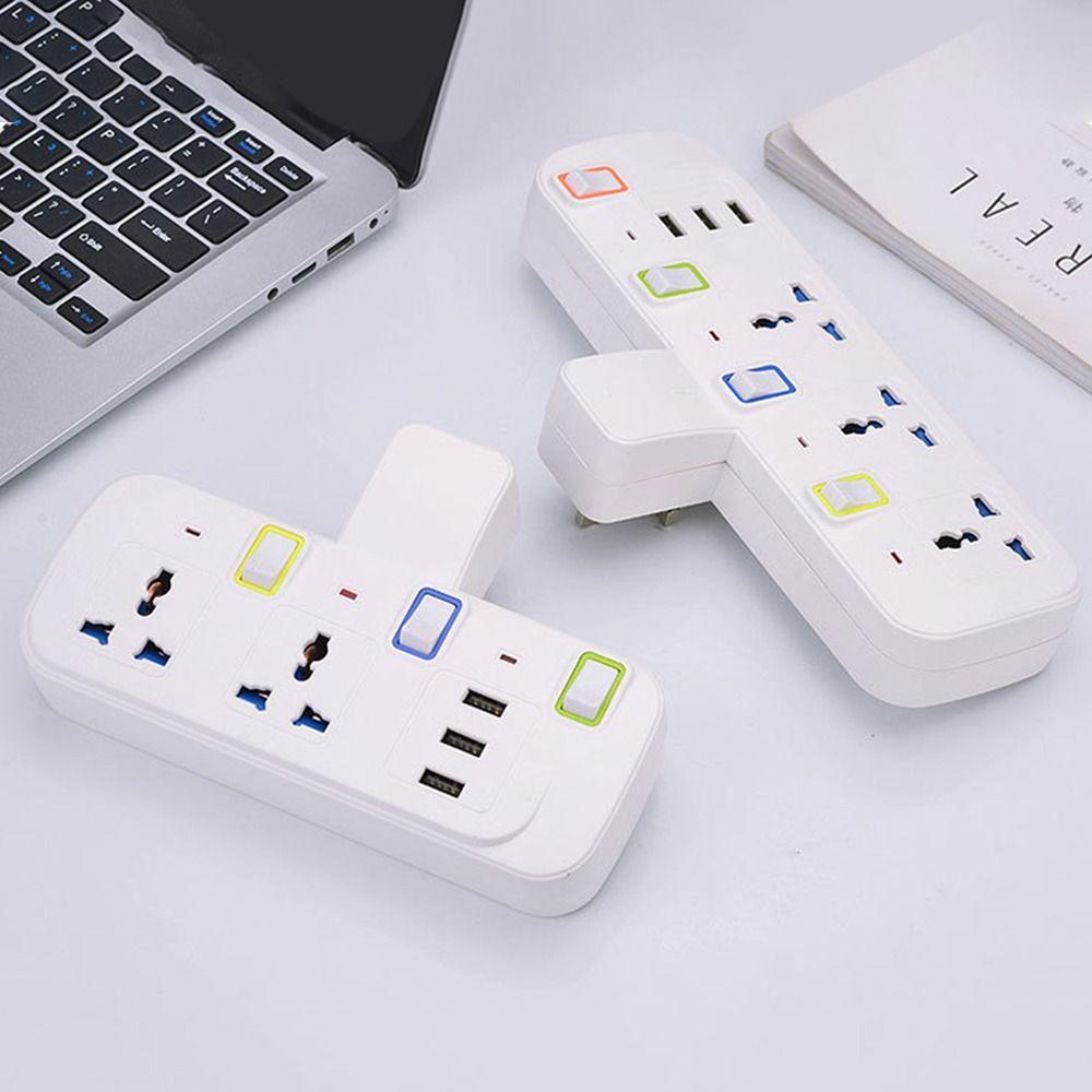 Household 4 Way Electrical Plug Smart Plug Outlets Power Board Adapter Surge Protector USB Socket