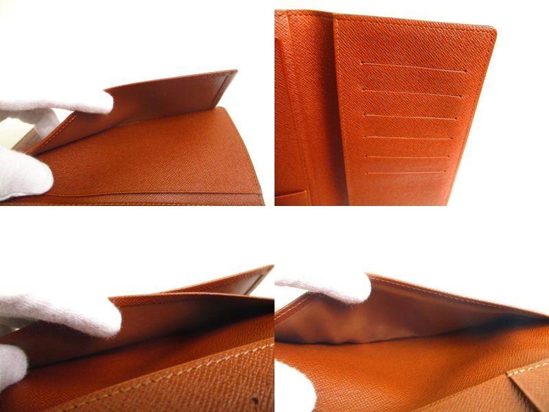 Оригинальный кошелек-портмоне LOUIS VUITTON Monogram Коричневая Кожаная Крышка для чековой книжки и банкнот #a160 Открытая коробка