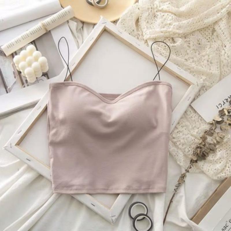 Vest Women Sleeveless Tops Summer Cotton Bustier Soft Elastic Washable Wearresistant Bra Vest Crop Top Seamless Bralette Tees