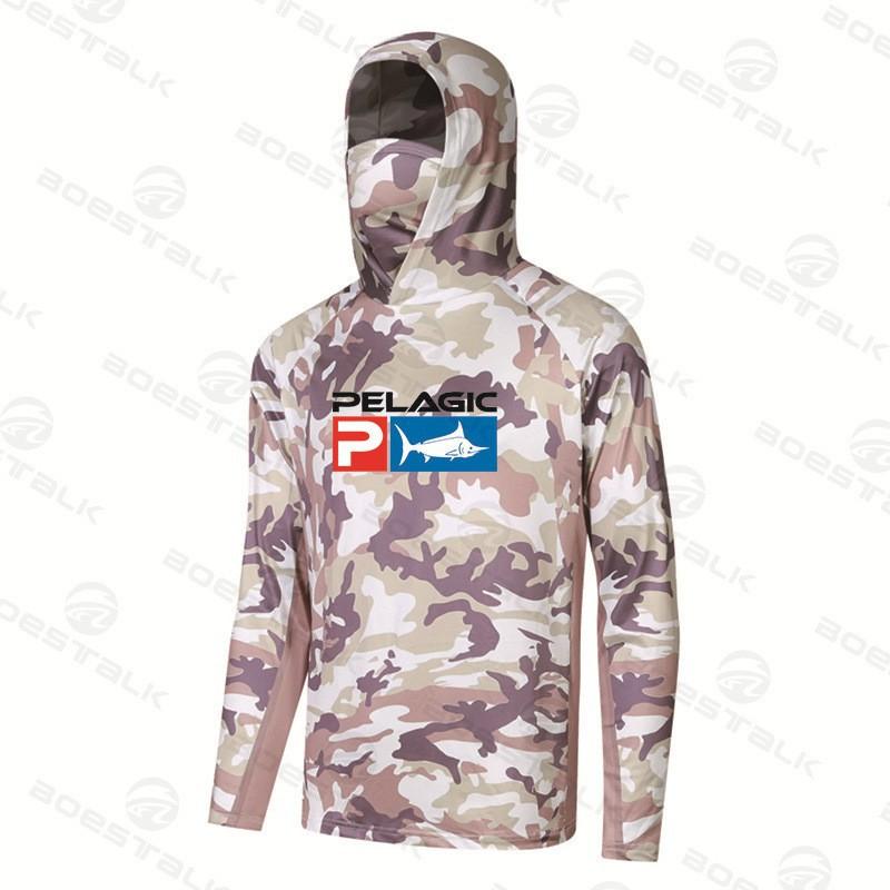 Pelagic Fishing Clothes Men's Outdoor Sportswear Hooded Sun-protection Shirt Quick-drying