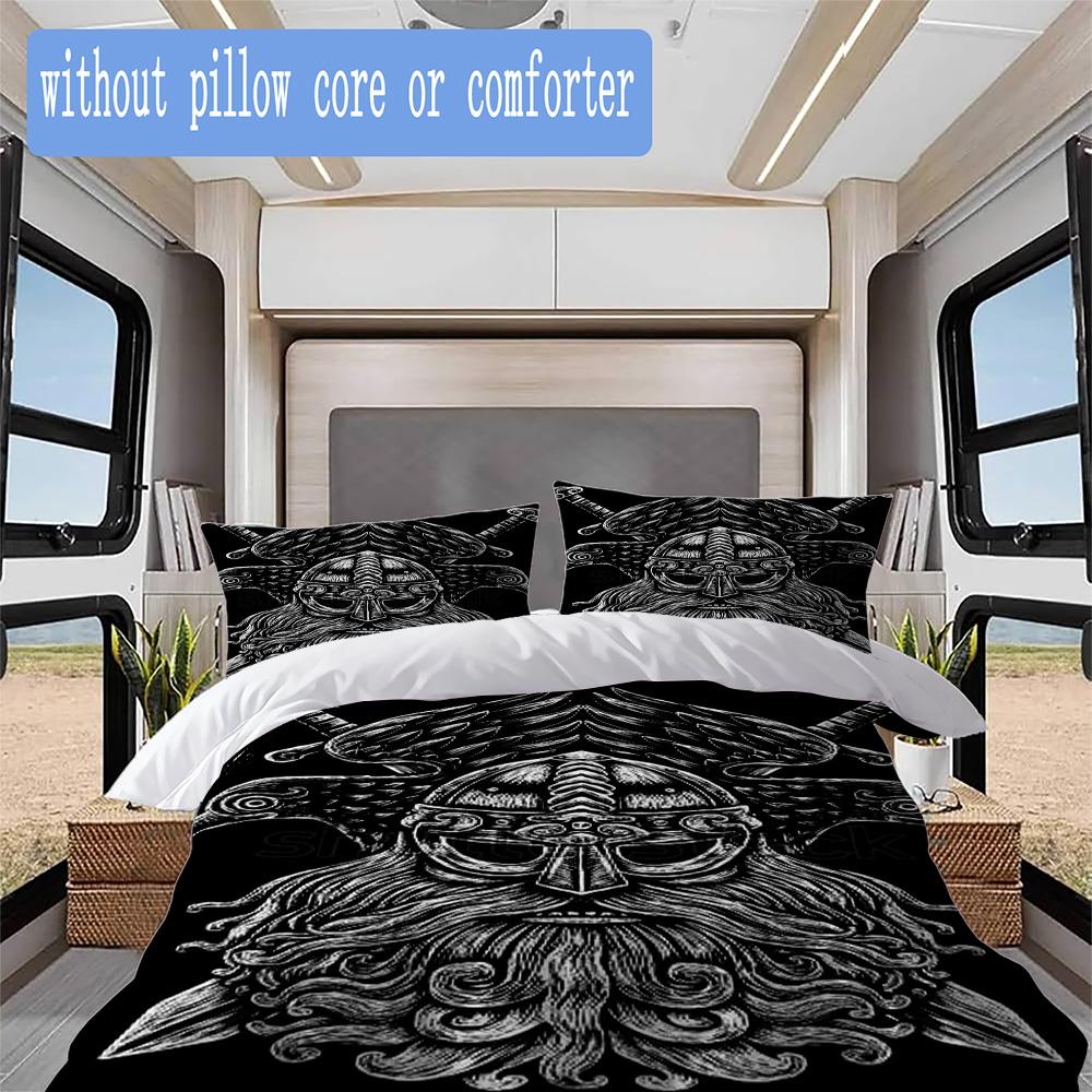 Odin Viking Warrior Pattern Bedding,Quilt Set Quilt Cover Pillowcase Home Birthday Gift (1*duvet cover+2*pillowcase,without core)ZSJT0917129