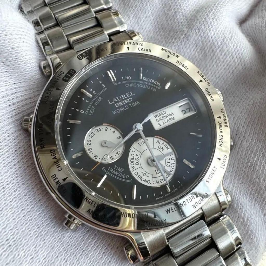 Used SEIKO LAUREL 6M15-7040 Chronograph Men's Watch [Origin]
