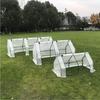 Tunnel Style Painted Steel Pipe Flower Rack Portable Succulent Greenhouse Potted Plants Growth Thermal Insulation Canopy
