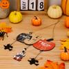2pcs/set Colorful Halloween Wooden Pendants Witch Pumpkin Bat Ghost Wall Hanging  Halloween
