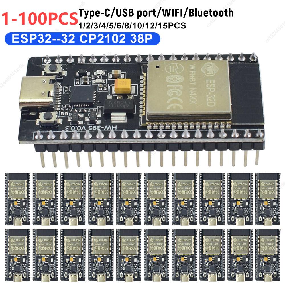 100-1 шт. Плата разработки ESP32--32 CP2102 32 Мбит SPI Flash WiFi+BT+BLE 2412-2484 МГц Большое беспроводное покрытие для IoT-приложений