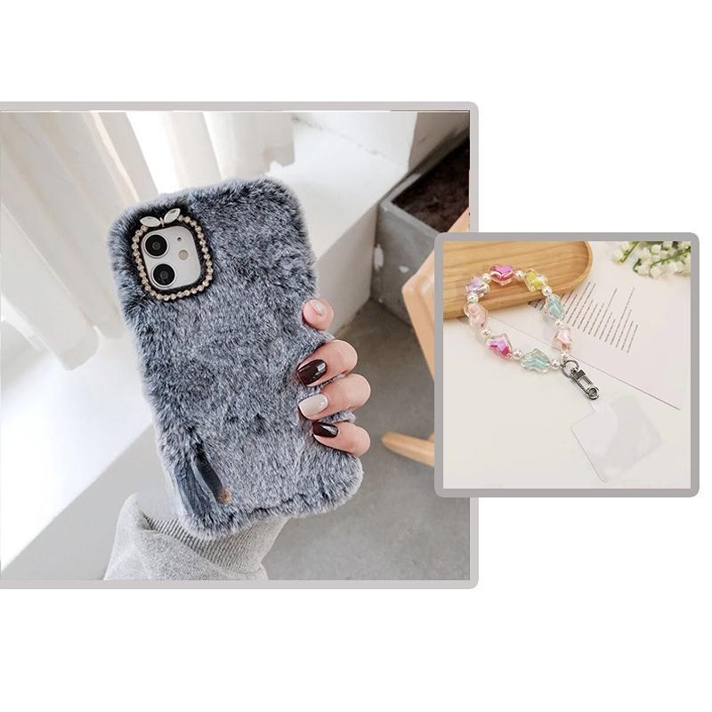 Милый браслет с сердечками и ремешком, плюшевый чехол для телефона Samsung S23 S22 S21 Ultra A73 A53 A33 A23 A13 S10 S9 S8 Plus S10 5G/Redmi/iphone 14 13, мягкий чехол