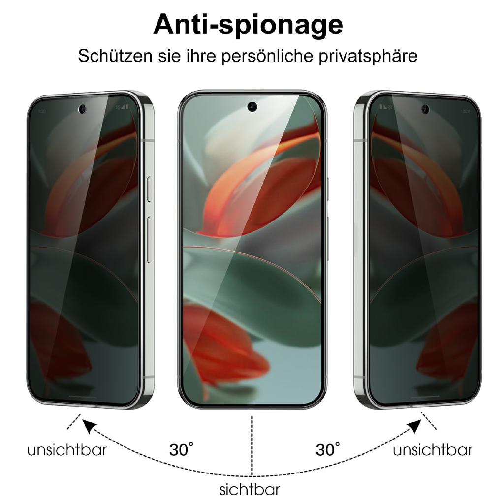 Для Google Pixel 9 Pro/Pixel 9 Защитное стекло для экрана 2.5D Арочная кромка Защитная пленка от шпионажа