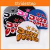 Retro Hat Knitted With Letter And Star Embroidery Design For Hip Hop Street Look