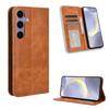 For Samsung Galaxy S24 S24 Plus Leather Retro Self-attaching Phone Case Of Galaxy S24 Ultra Case Flip Magnetic Wallet Cover