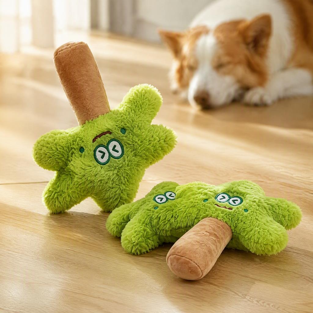 Cute Cartoon Dog Playthings Coconut Tree Toy,Squeaky Soft Plush Chew Stuffed Safe Pet Toy Puppy for Small And Medium Dogs to Shake,Bite Indestructible