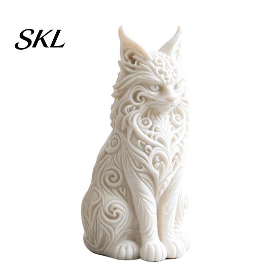 Modern Cat Desktop Accessory 3D Printed Maine Ornaments, Figurine for Table Decor, Cool Non-tip Ornament Sculpture with Intricate Details, Gifts