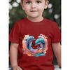 European sizes Kids' Short Sleeve Summer New Cute Dolphin Print Fashion Versatile Kids Casual T-Shirt