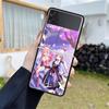 Роскошный чехол для Samsung Galaxy Z Flip 4 3 5G, черный ПК, жесткие чехлы для телефонов, модная задняя крышка ZFlip Funda Game Genshin Impact Shell