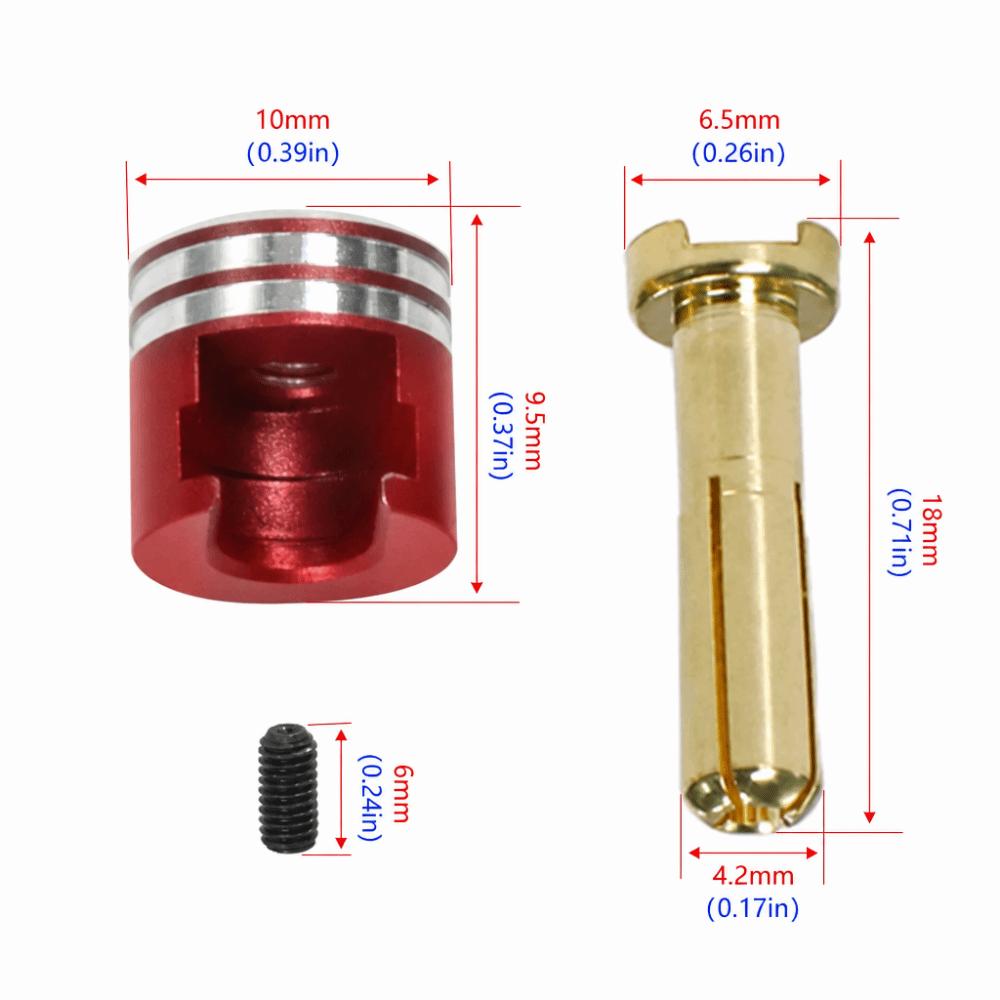 2Pcs Metal RC Heatsink Banana Plug Connectors Banana Plug Connectors for RC Monster Truck