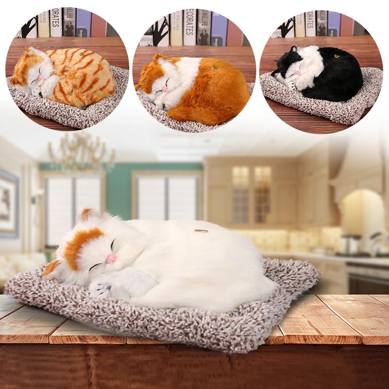 Sleeping Animals Bamboo Charcoal Lifelike Cat Dolls Plush Toys Simulation Creative Home Office Car Decoration Kitten Ornaments