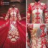 2023 Plus Size Maternity Xiuhe Bride Chinese Wedding Toast Dress - Dragon & Phoenix Gown.