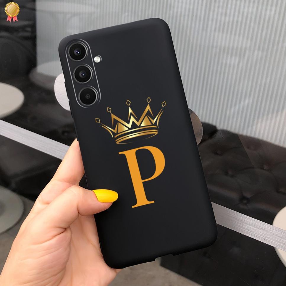 Для Samsung Galaxy A34 A 34 5G Чехол Роскошный Милый 26 Букв Цветы Корона Силиконовая Задняя Крышка Для Samsung A34 A 34 5G Чехол для Телефона