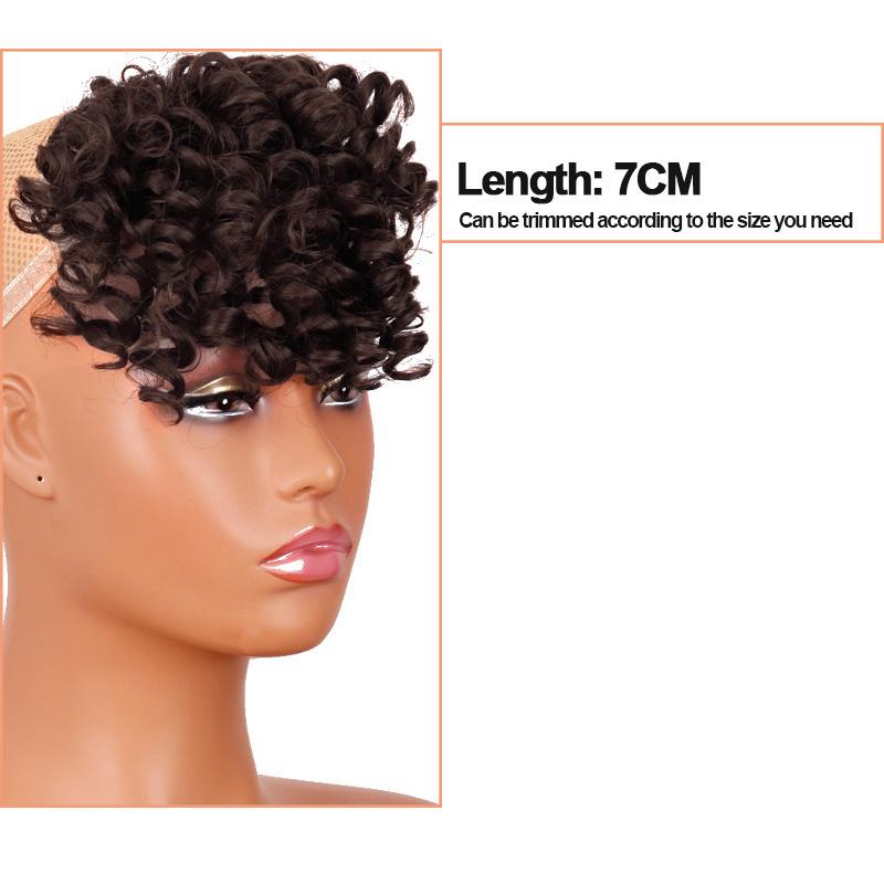 MISS WIG Парик с краями, женские синтетические искусственные короткие шпильки с челкой, наращивание волос, странное вьющееся наращивание натуральных волос