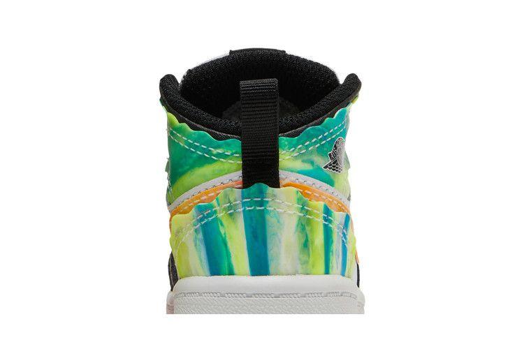 Kids' Sneakers Nike Jordan 1 Mid SE Wavy (TD) Black/White-Team Orange-Kumquat