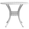 Garden Table White Ø90x75 cm Cast Aluminum