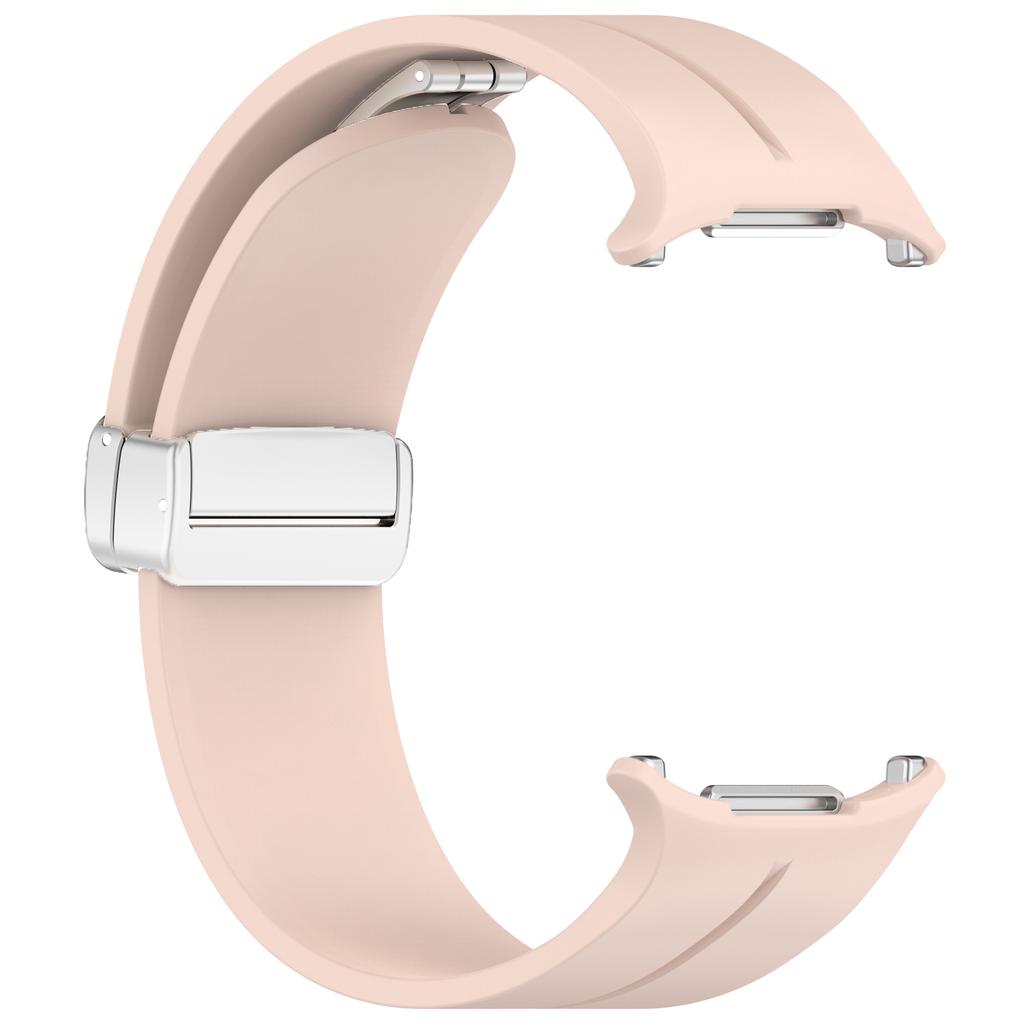 For Samsung Galaxy Watch Ultra 47mm Silicone Smartwatch Band Wrist Strap with Silver Magnetic Folding Buckle