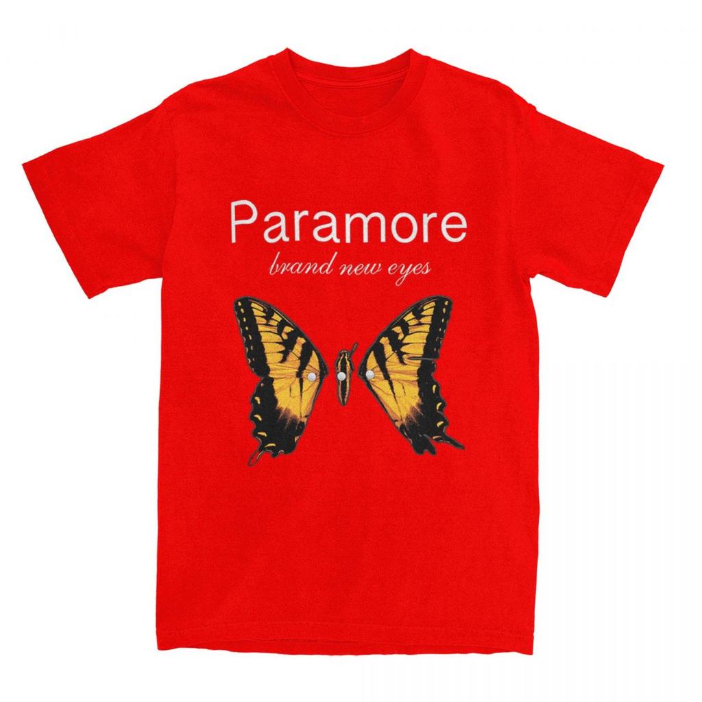 Мужские Женские Футболки Paramore с Логотипом Бабочки Винтажные Хлопковые Футболки Футболки Одежда с Принтом