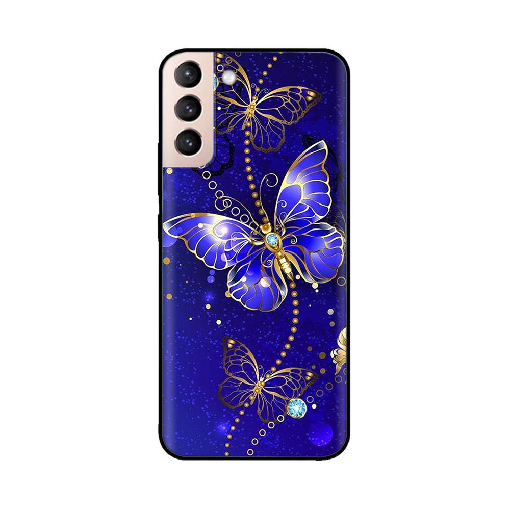 Для Samsung Galaxy S21 Plus Чехол S21 ULTRA Сердце-Бабочка Фунда Для Samsung S21 FE Чехол S 21 Защита Жидкий Силиконовый Чехол