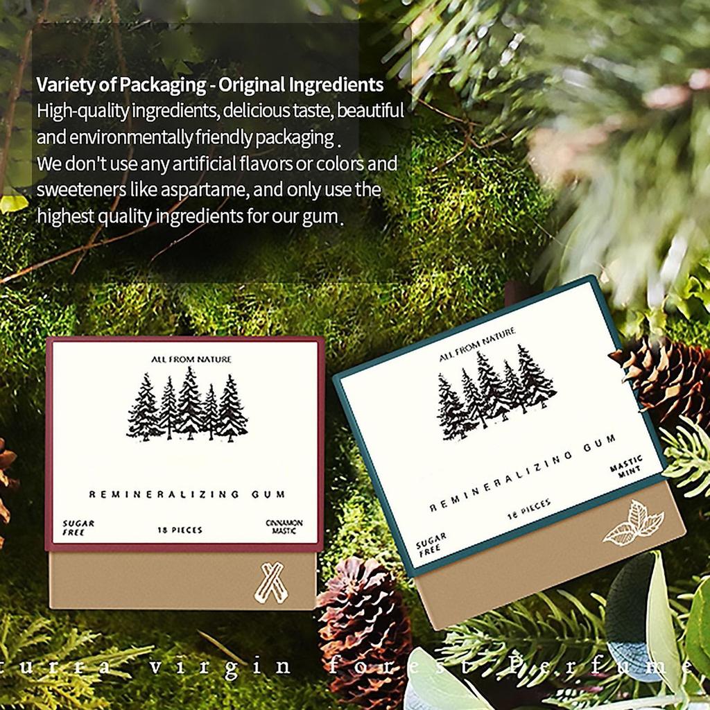 Remineralizing Chewing , New Organic Natural Mastic Mint Sugar-Free Freshen Breath For Teeth & Health Enamel Care 4 Boxes