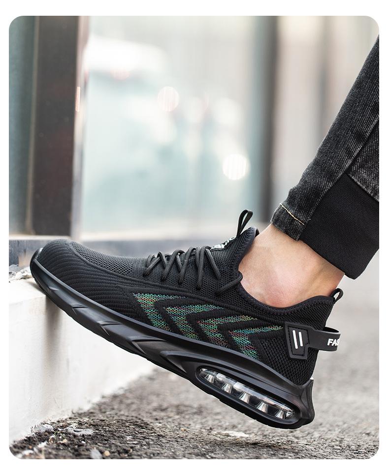 Men's Summer Steel Toe Safety Shoes - Breathable Mesh, Anti-Smash, Anti-Puncture, Lightweight Protection