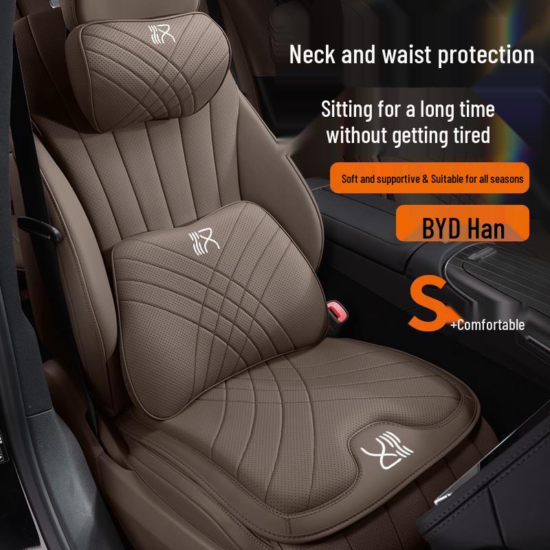 Подушка-подголовник для шеи BYD Han DMI Sport для электромобилей (2020-2025) - Универсальный всесезонный чехол-защита на автомобильное сиденье
