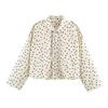ZA Womens 2026 Fall Polka Dot Jacket Slim Fit Versatile Casual Outerwear