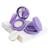 Purple Air Cushion Foundation Box Empty Cosmetic Container with Puff and Mirror for BB Cream, DIY Refills, and Makeup Storage
