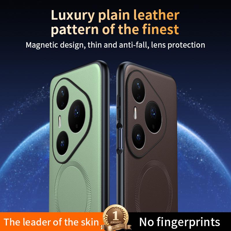 Для Huawei Pura 80 Pro Чехол Магнитная Кожаная Защитная Крышка Высокое Качество Защита от Отпечатков Пальцев Нескользящий ПК+ТПУ