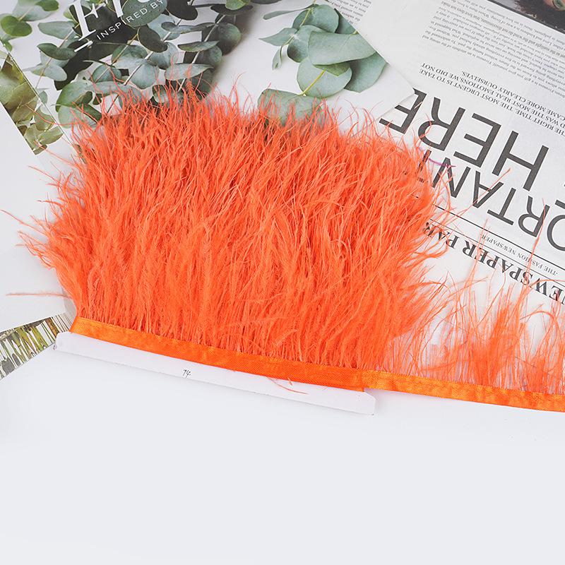 8-10Cm Ostrich Feather Wedding Dress Diy Performance Clothing Accessories Feather Tassel Including Webbing